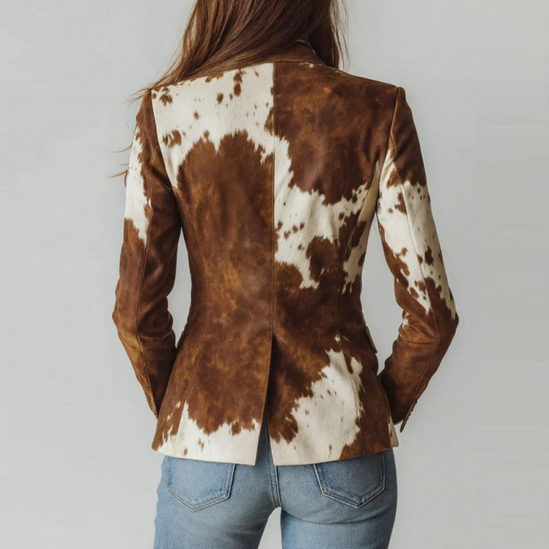 Elegant Women's Blazer with Single Button and Unique Design