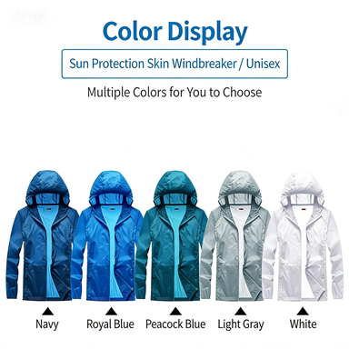 Unisex UPF 50+ Water Resistant Skin Coat with Custom Logo-Lightweight Thin Quick-Dry Windbreaker for Men &amp; Women Hiking