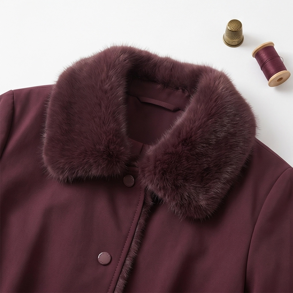 Elegant Mink Fur Lined Winter Parka, Women's Long Water-Resistant Coat for Cold Weather &amp; Office Wear