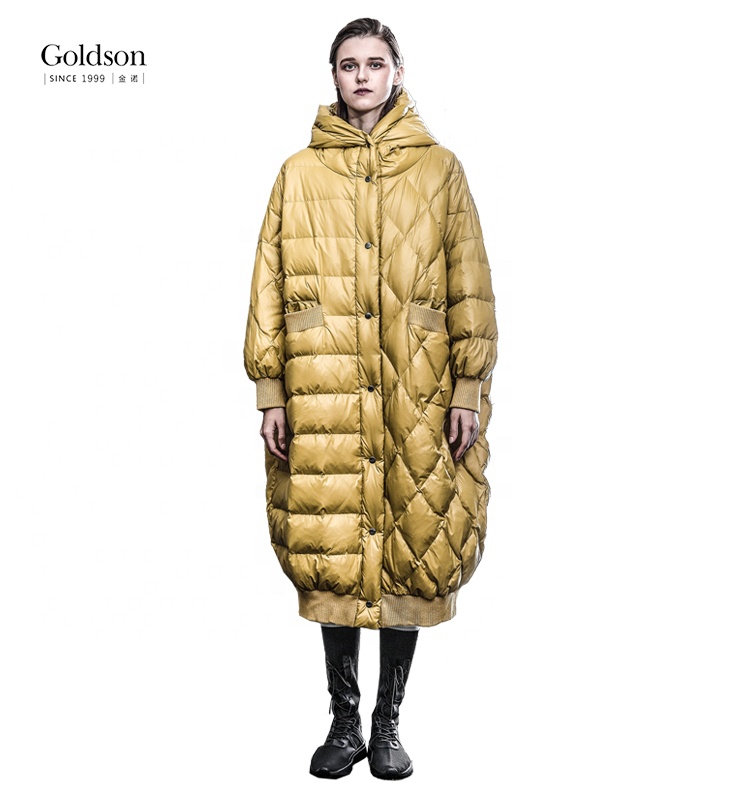 Wholesale New Fashion Winter Down Puffer Parka for Ladies Waterproof Reversible Hooded Jacket with Long Length Windproof Feature