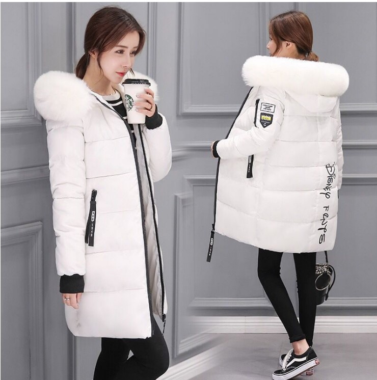 PASUXI Winter Women's Long Coat Mid-Length Parka With Big Fur Collar Warm Jacket With Padding Cheap Wholesale