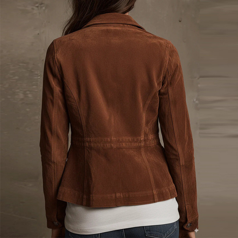 Elegant Women's Blazer with Single Button and Long Sleeves