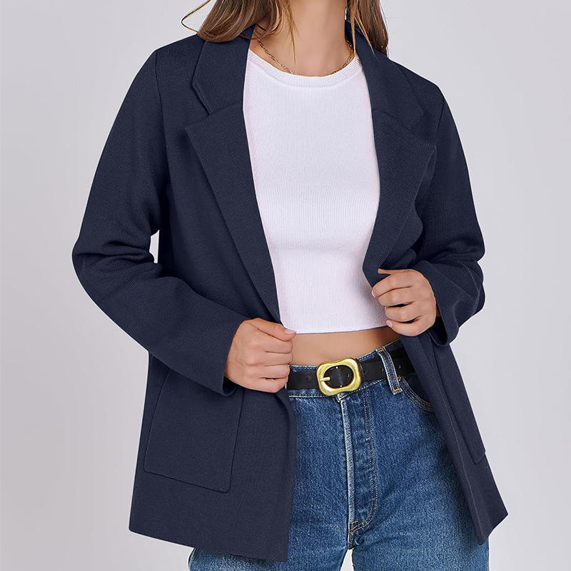 Stylish Women's Knitted Blazer for Autumn and Winter