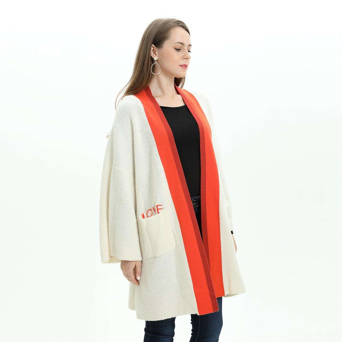 Custom Women Sweater Fashion Women Pocket Cardigans for Ladies Knit Long Cardigan Casual Sweater Women