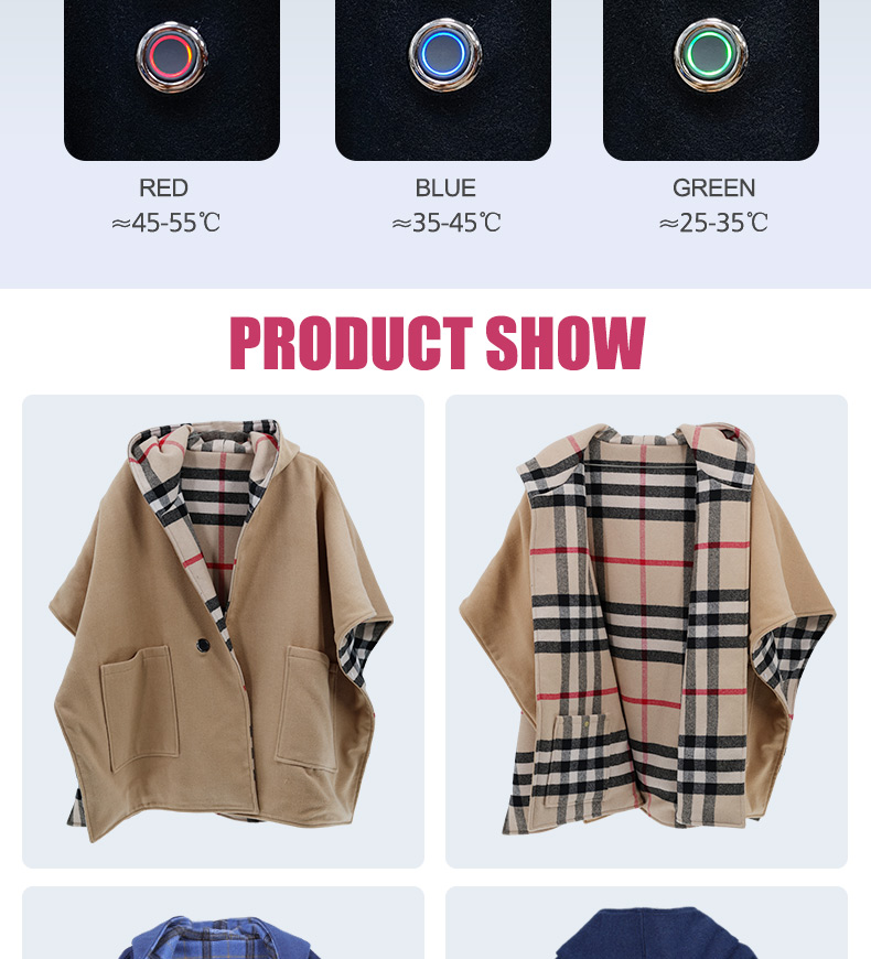 Women Casual Polyester Heated Coat Regular Winter Parka Electric Thermal Waterproof Outdoor Hooded Outerwear Short USB