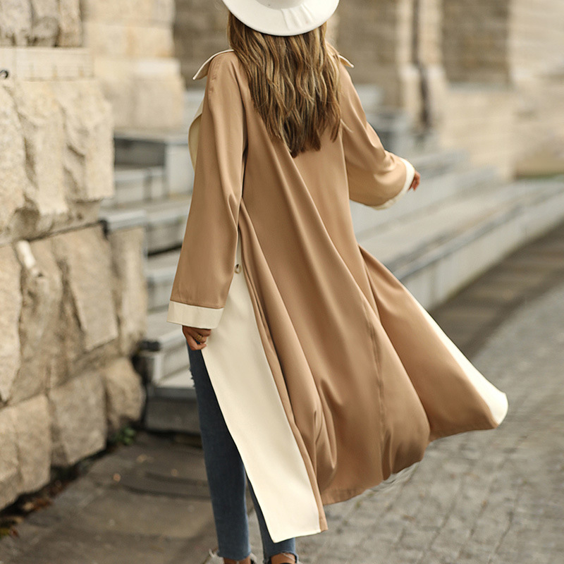 PRETTY STEPS Fall 2024 Foreign Trade Cross-border Women's Long Casual Trench Coat Autumn/Winter Large Coat 100% Polyester Loose