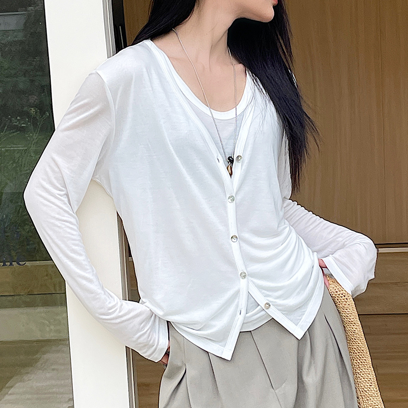 Women Gentle Niche Sun-Protective Single-Breasted Cardigan Top