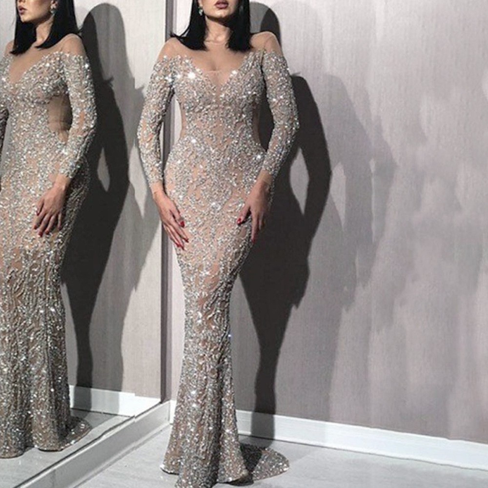 Women Elegant Evening Gowns Sexy Prom Dresses New Ladies Long Evening Dress