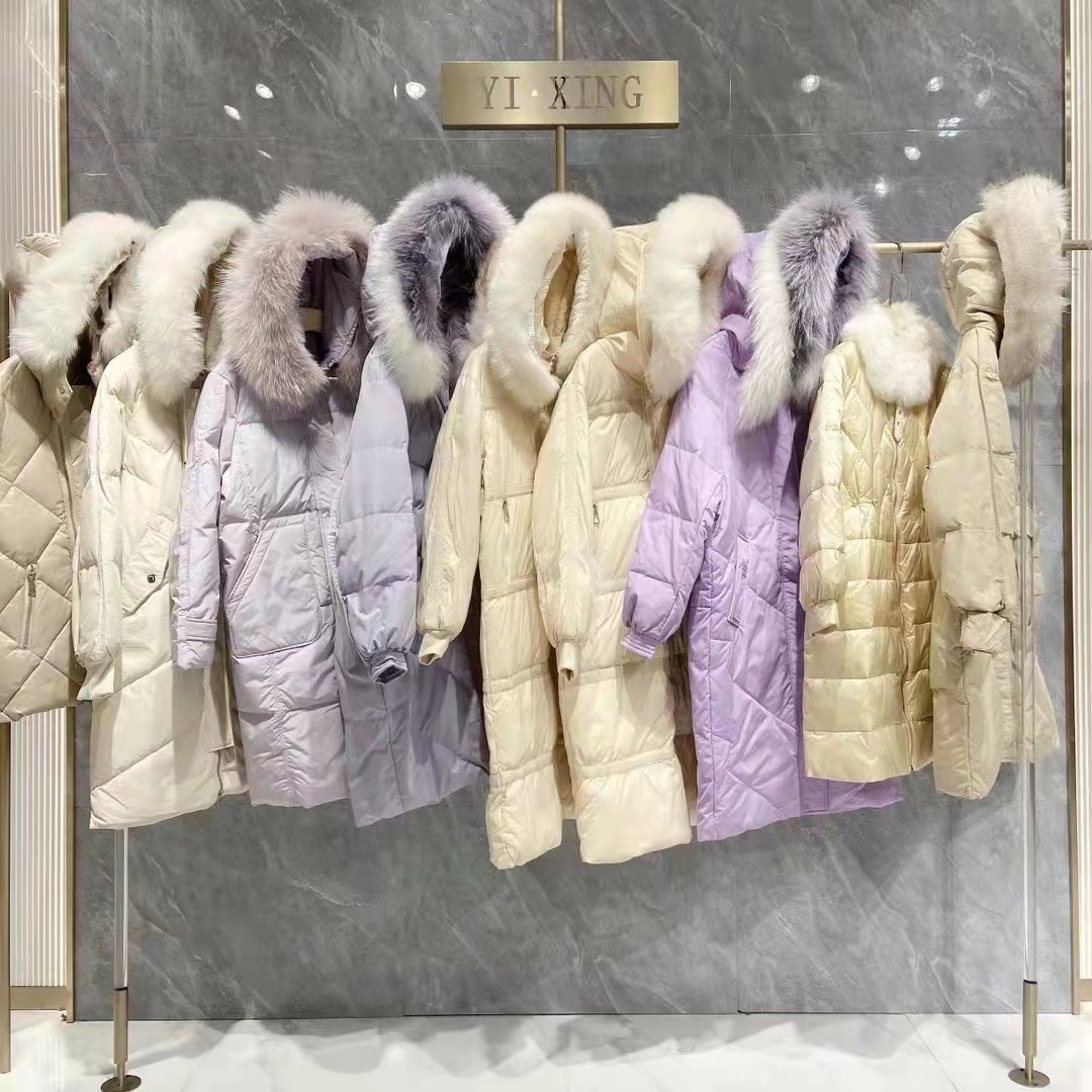 Autumn Winter Long Down Jacket Warm Women's Fluffy Parka Loose Duck Puffer Coat 2025 Real Fox Fur Collar 90%
