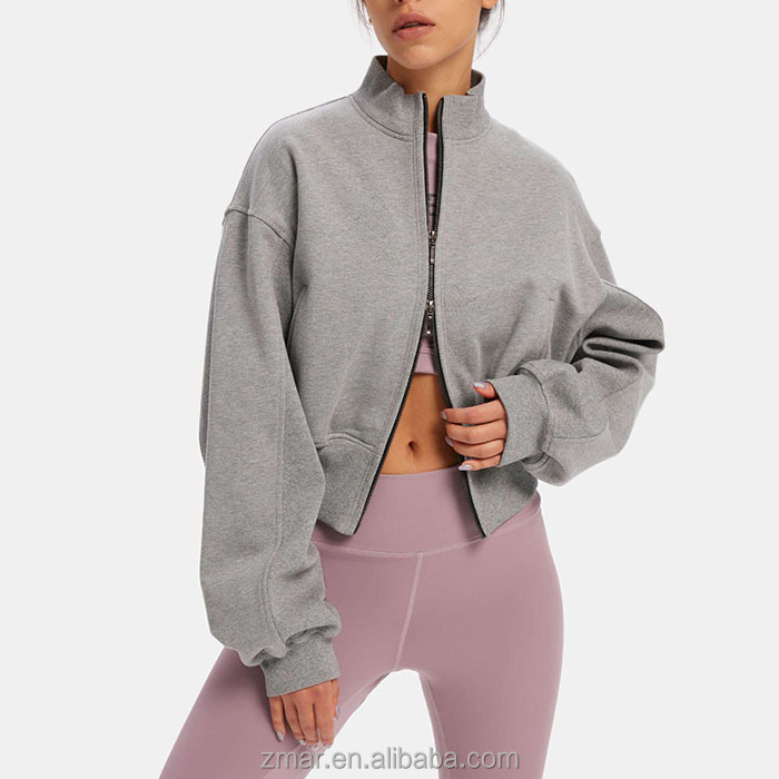 ZM-889 Custom Bomber Jacket Women's Jacket With Loose Sleeves and Double-zip Zipper Sports Jacket Coat