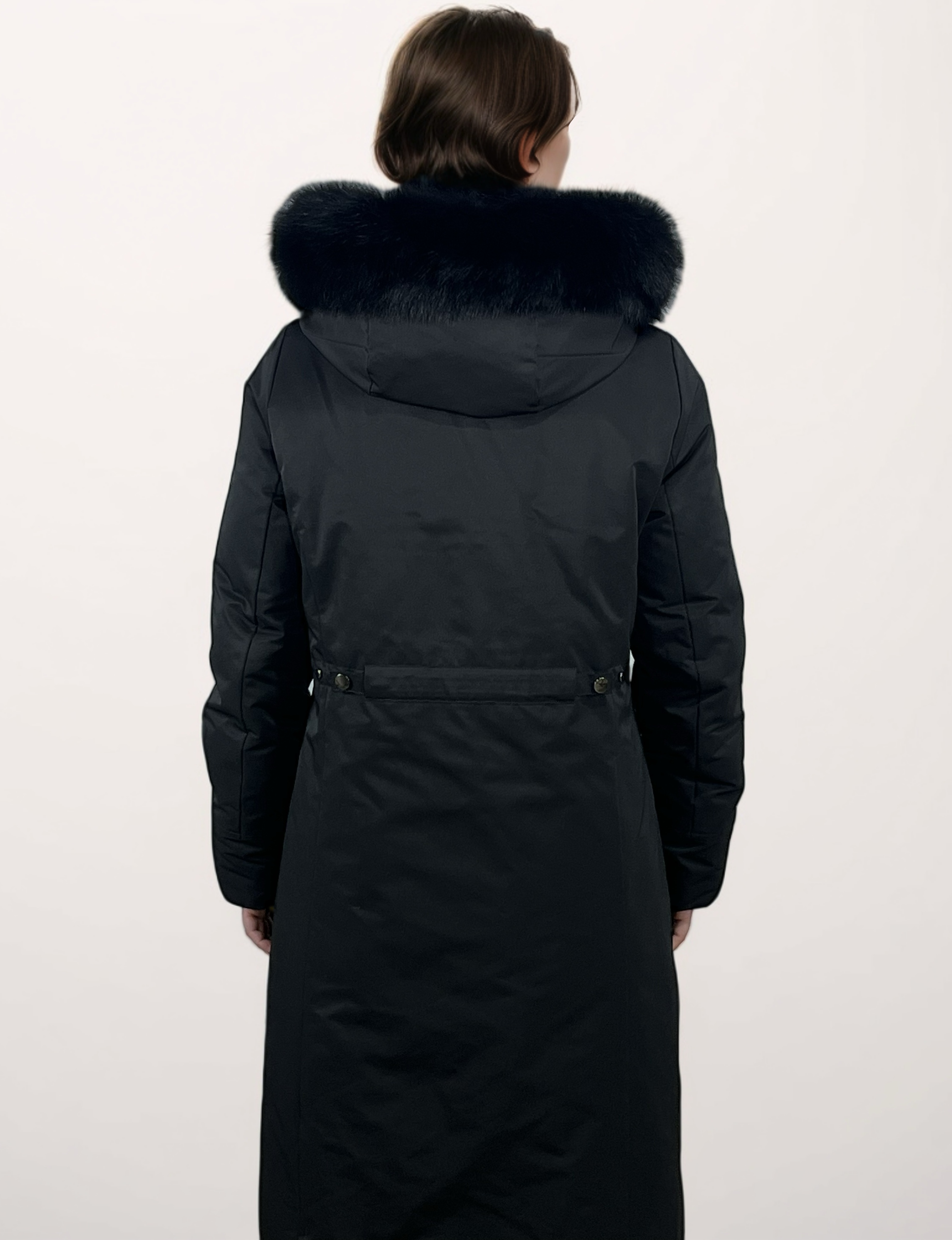 Customizable Black Duck Down Jacket Warm Winter Parka Coat for Women Outdoor Cold Weather Wear, Casual Coat, Best with Denim