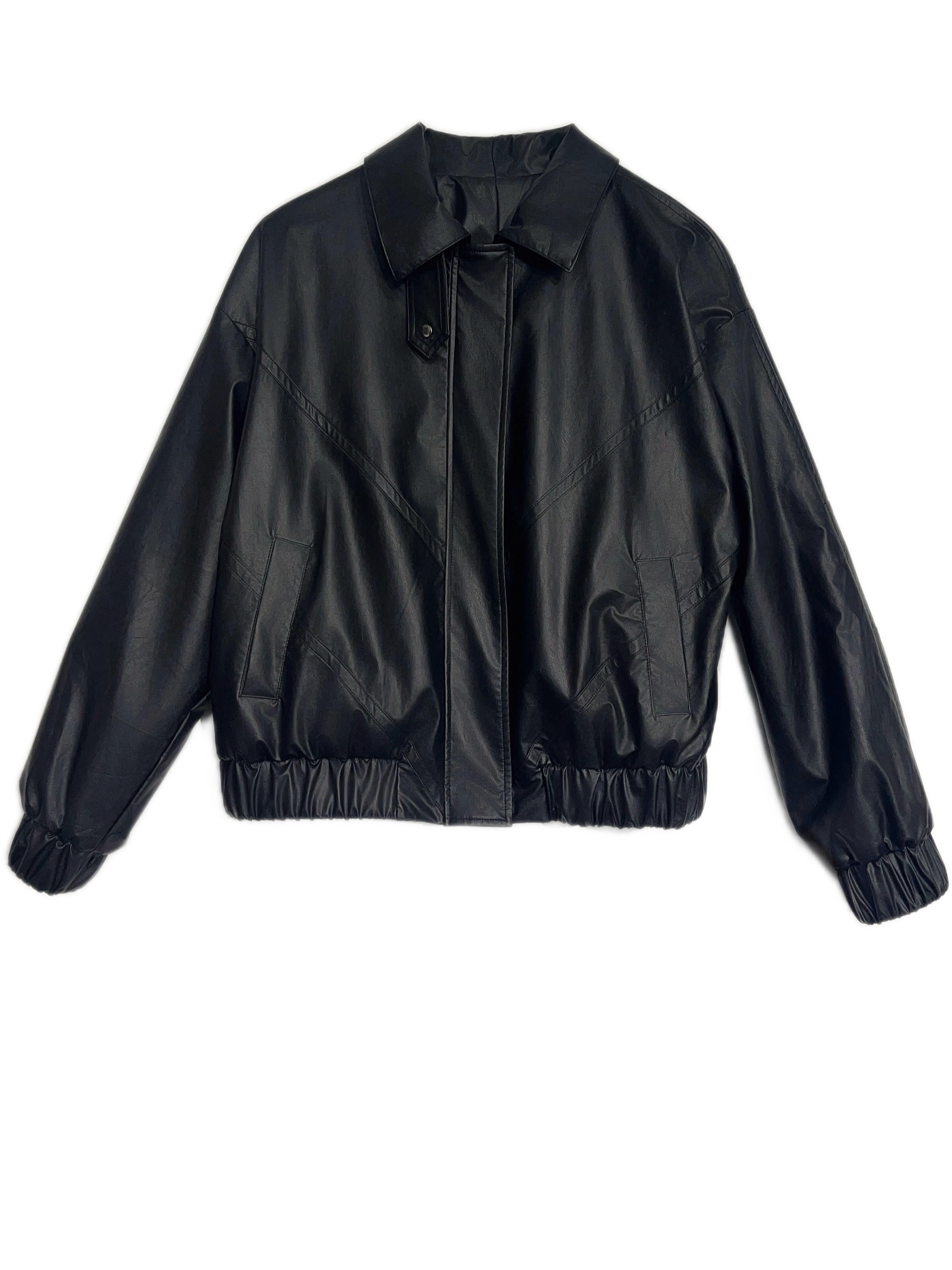 PU Leather Women Bomber Jacket for Women Motorcycle Stand Button Zipper Oversized Outerwear 2025 Autumn New Lady Street Jackets