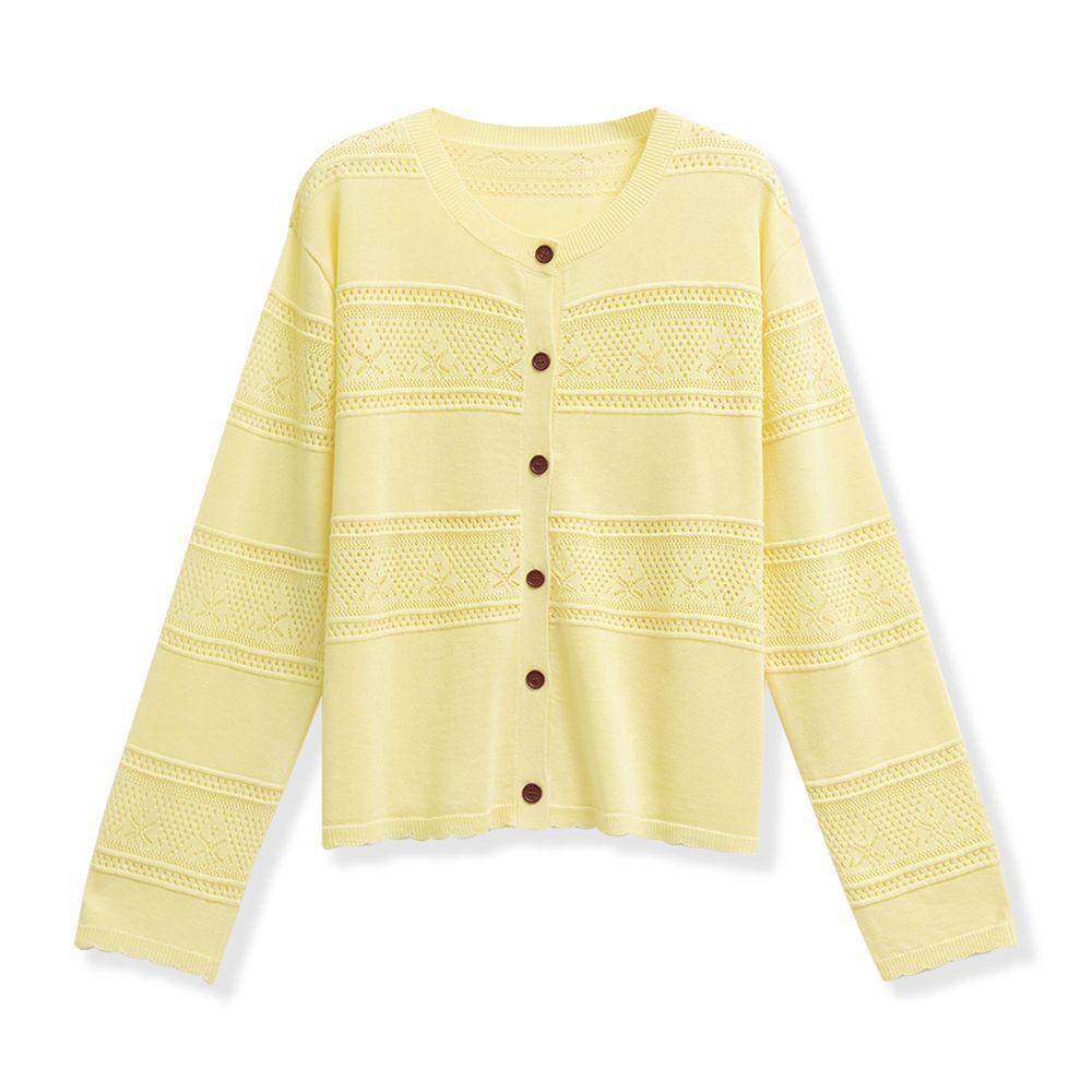 Wholesale Plus Size Open Knit Cardigans Oversized Lace Pattern Long Sleeve Cover-Up Bulk Supply