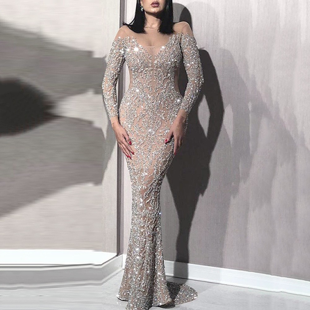 Women Elegant Evening Gowns Sexy Prom Dresses New Ladies Long Evening Dress