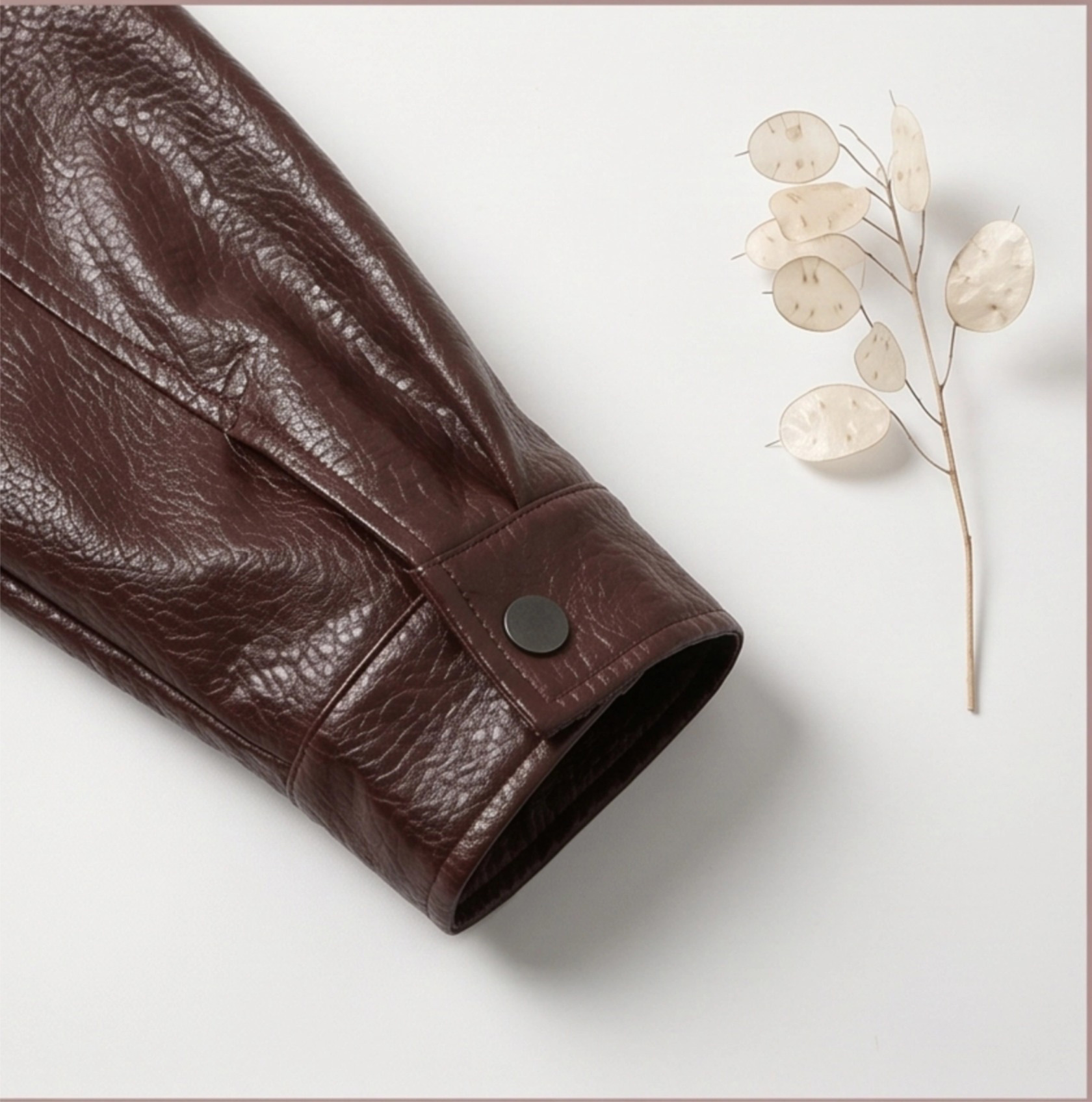 Brown Sheepskin Leather Jacket for Women, Stand-Up Collar Cropped Coat with Drawstring Hem, Spring Autumn Outerwear