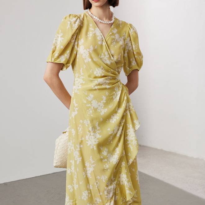 Floral Women's Maxi Dress Elegant Formal with Side Waist Pleating Sustainable Cotton Plus Size for Parties New Design Pre-Sale