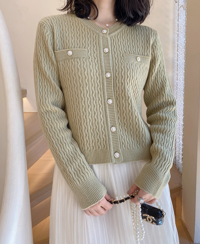 Ladies' Round Neck Cardigan