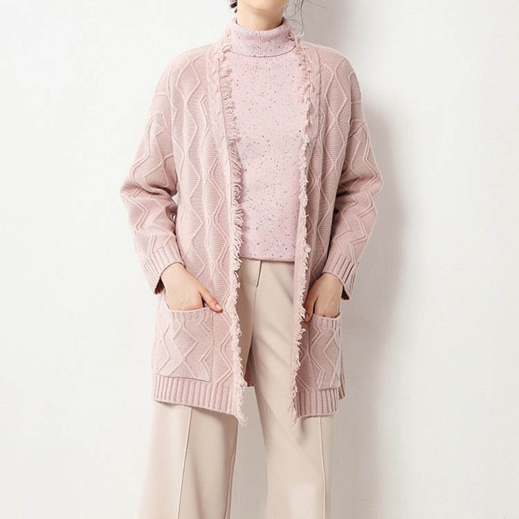 Custom Women Sweater Knitwear Girls Knit Winter Long Sleeve Ladies Oversized Knitted Cashmere Cardigan Sweater Women