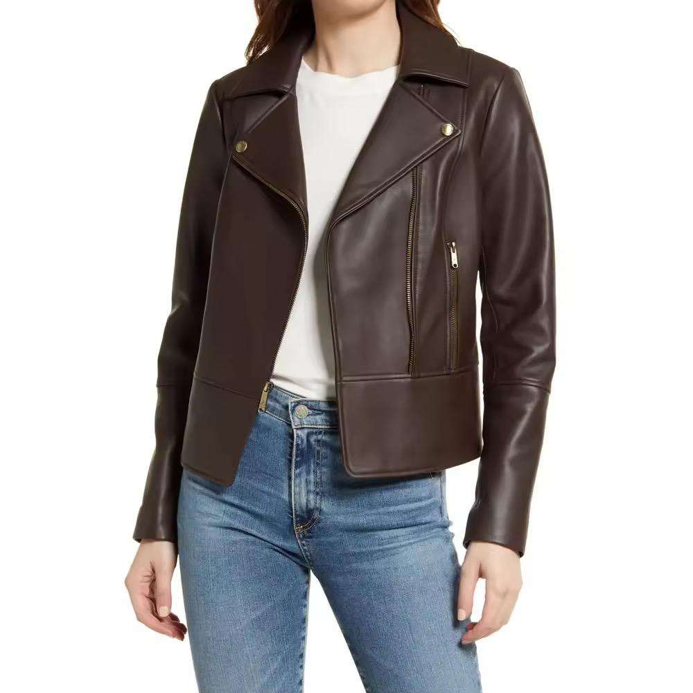 High-Quality Women's Leather Jacket | Elegant and Durable Genuine Leather Jacket for a Timeless Look