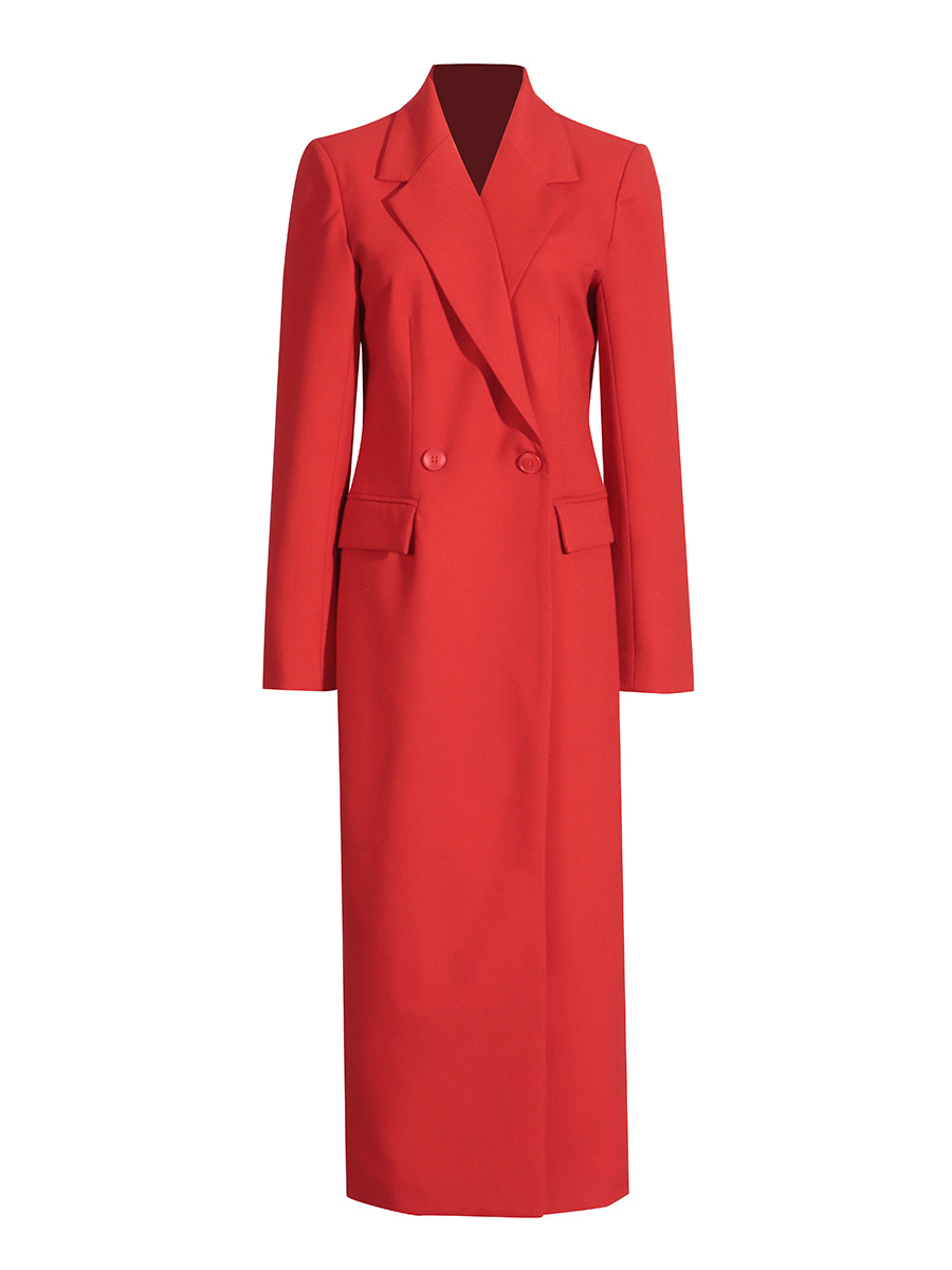 2026 Autumn New High-End Women's Coat European American Socialite Style Trench Outerwear Waisted Slim-Fit Long Suit Jacket