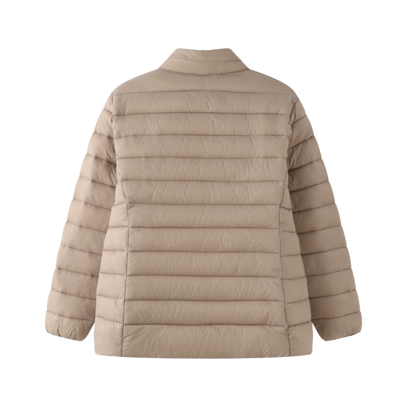 Women's Short Breathable Waterproof Quilted Puffer Jacket-Lightweight Polyester Stand Collar Zipper Casual Outerwear for Europe