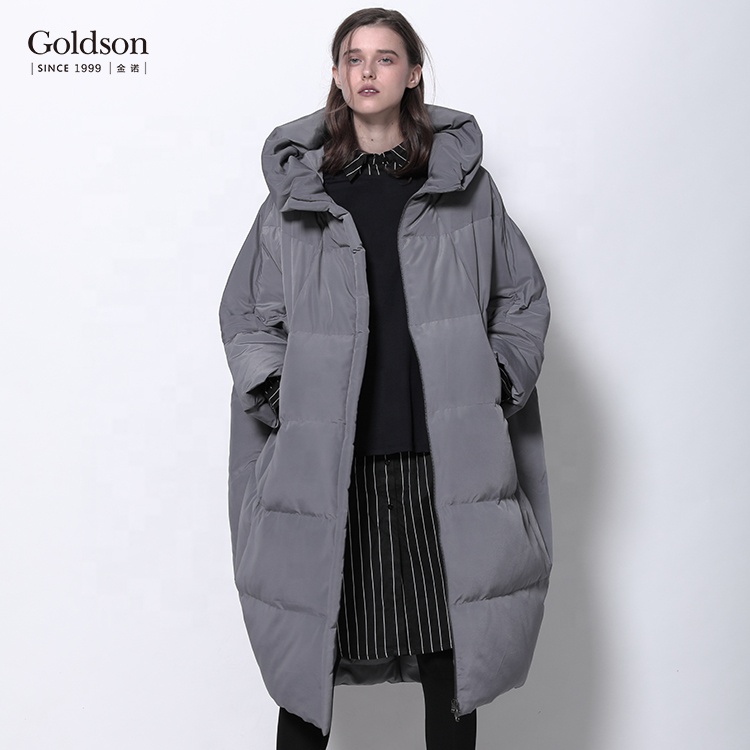 High Quality ODM Women's Winter Jacket Fashionable White down Coat Hood Packable Windproof Waterproof Quilted Puffer Long Coat