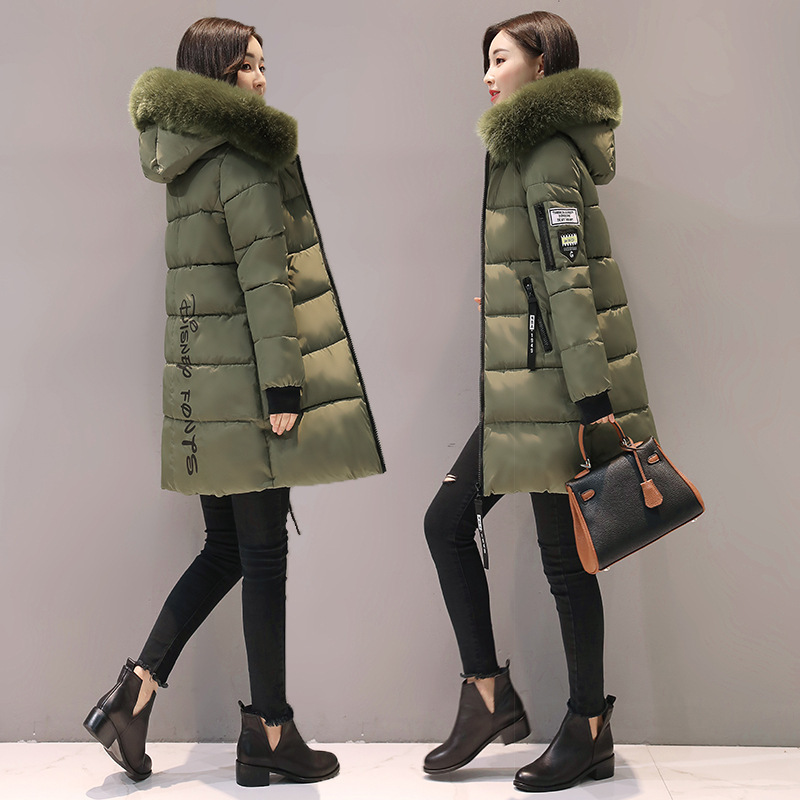 PASUXI Winter Women's Long Coat Mid-Length Parka With Big Fur Collar Warm Jacket With Padding Cheap Wholesale