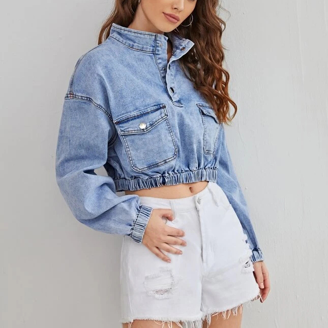 Denim Female Cropped Wholesale Jackets Woman Ladys Girls Denim Jacket