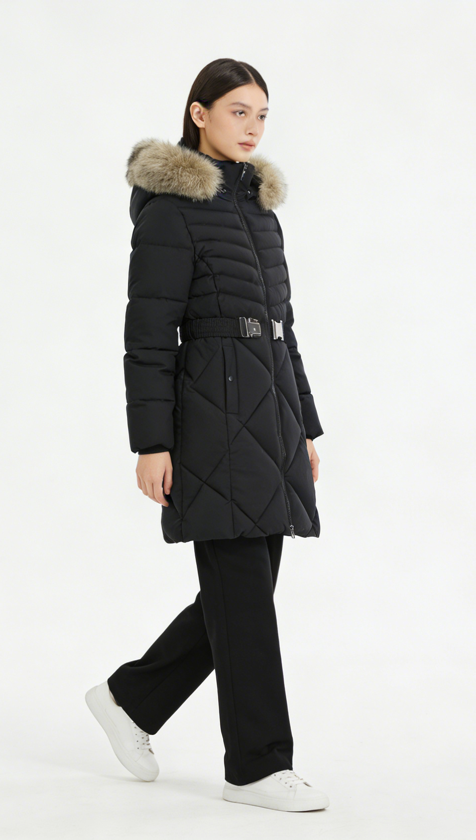 High Quality Women's Puffer Jacket Custom Design Hooded Solid Color Full Sleeves Breathable Knitted Winter Clothing Front Zipper