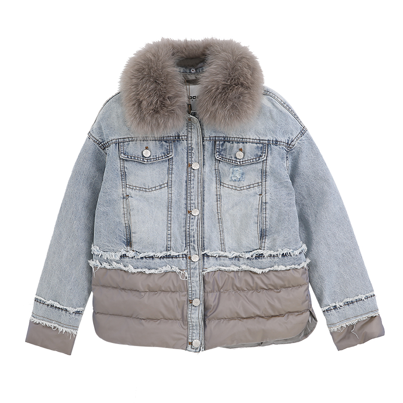 Veste En Jean Doudoune Pour Femme Manteau Women Jeans Denim Jacket