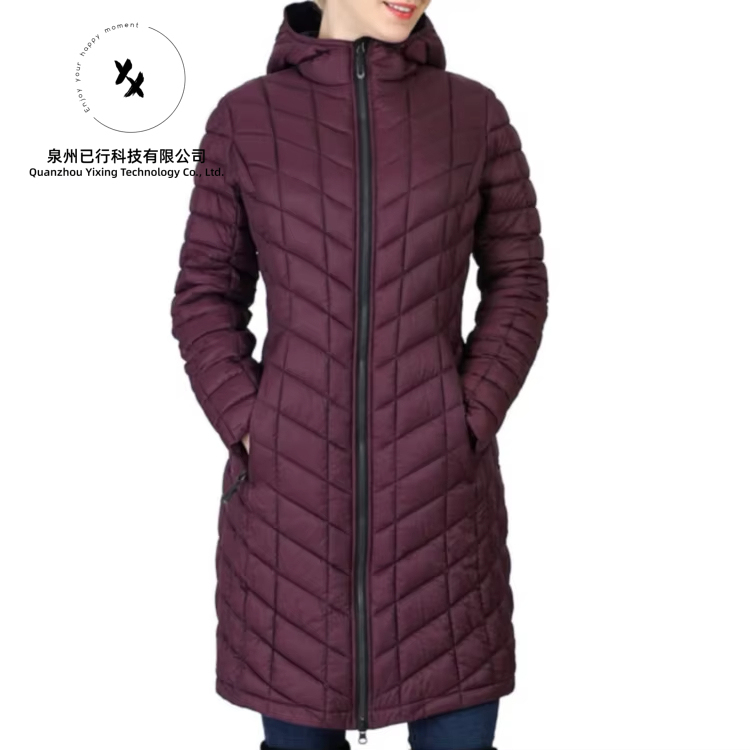 Women Autumn Winter Long Hooded Parka Jacket Cotton Padded Jacket