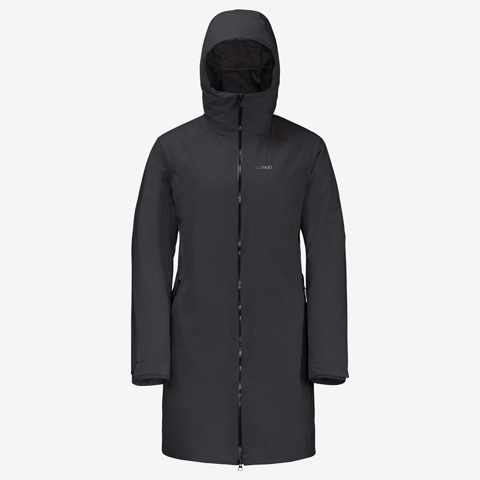 Custom Full Embossed Rubber Waterproof Windproof Cold Casual Outdoor Sports Medium-length Down Jacket Women Parka Coat