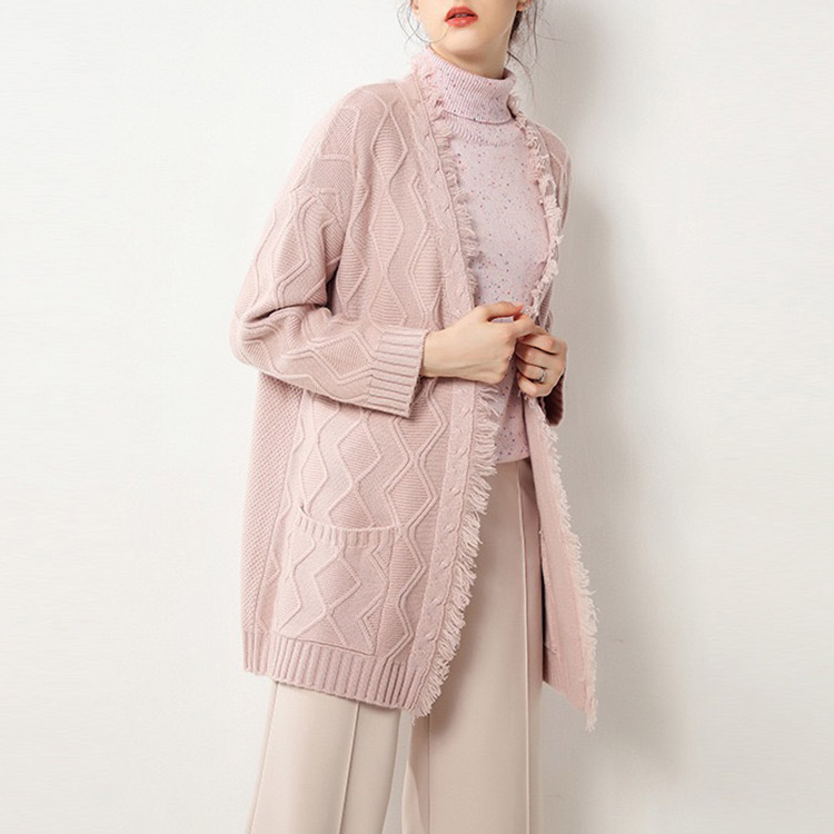Custom Women Sweater Knitwear Girls Knit Winter Long Sleeve Ladies Oversized Knitted Cashmere Cardigan Sweater Women