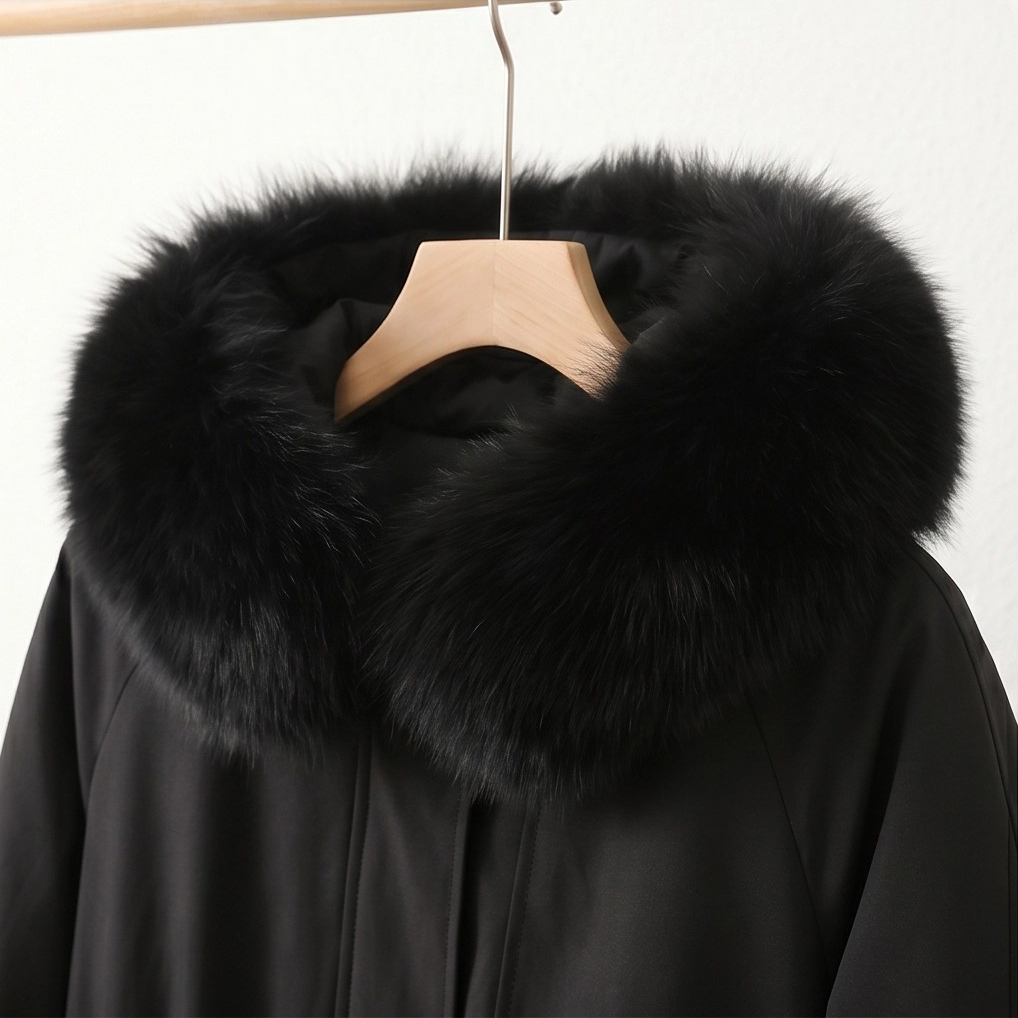 Women's Fox Fur Collar Parka with Mink Fur Lining Mid-Length Drawstring Waist Winter Coat OEM ODM