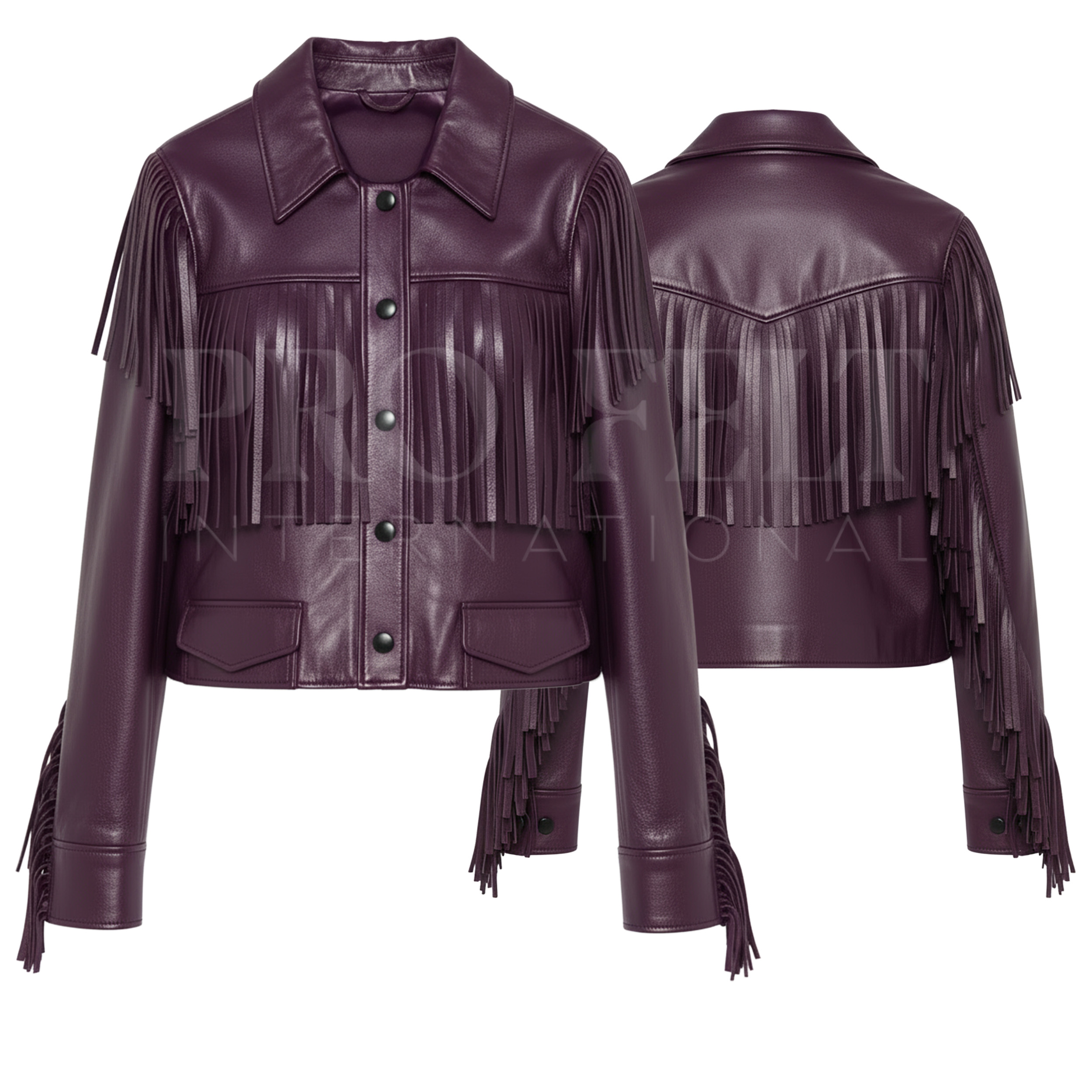 Wholesale Women's Sheep Skin Woven Quilted Short Motorcycle Jacket Custom Color Genuine Leather Outerwear with Tassel and Fringe