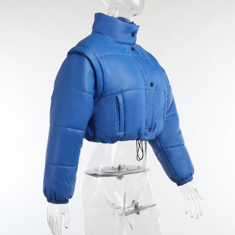 Wholesale Two Wear Casual Detachable Sleeves Vest Coat Women's Winter Women Puffer Jackets
