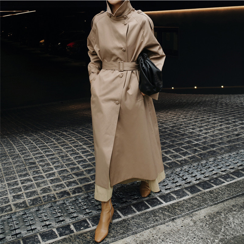 Wholesale Clothing Women's New Style Solid Color Windbreaker Jackets Simple Design Autumn Winter Clothes for Women Coat