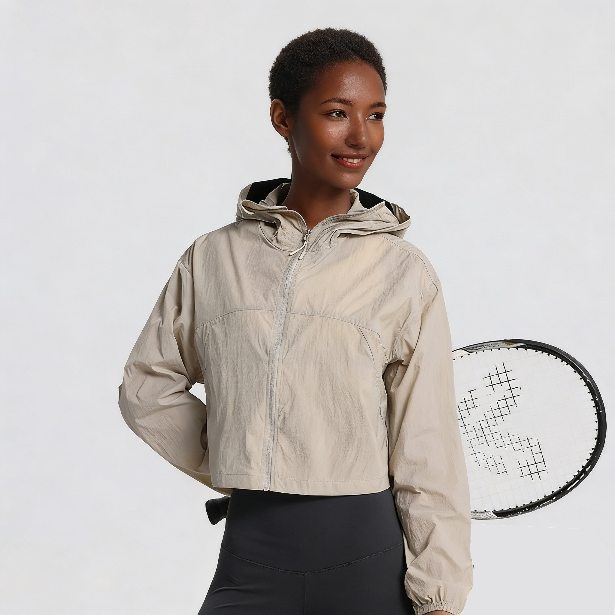 Women's Summer Full Length UPF 50+ UV Protection Slim Fit Hooded Spandex/Nylon Sunscreen Outdoors Sports Windbreaker Skin Coat