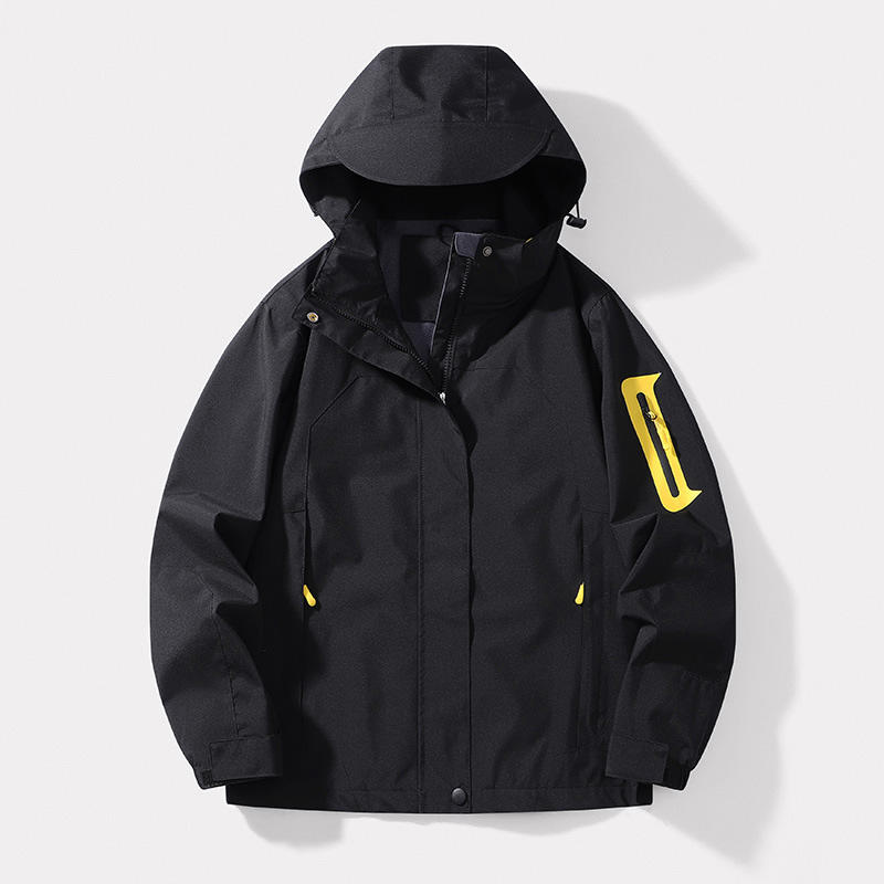 Factory Wholesale Women's Contrast Color Hooded Windproof Waterproof Breathable Thin Long Zipper Outdoor Soft Shell Jacket