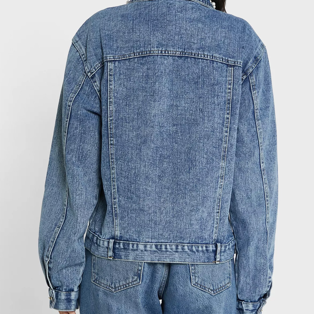 Newest 2025 Style Lady Denim Jean Jacket for Women's Long Sleeves Women Clothing Bulk Quantity Denim Jackets OEM Serviced