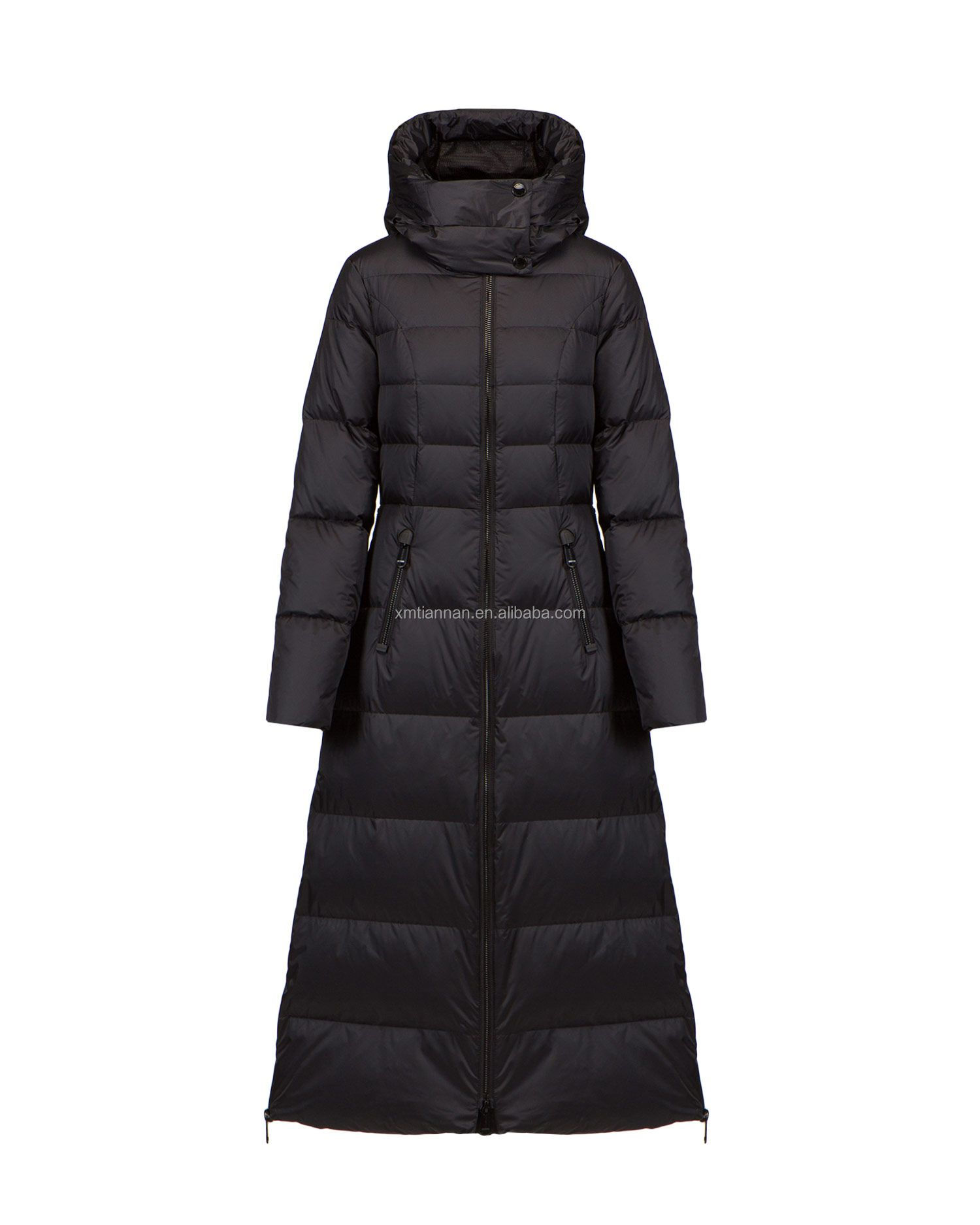 Extra-Long Quilted Goose Down Parka Women's Puffer Down Jacket Detail 1