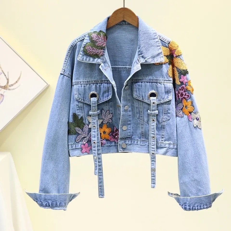 OEM Services Custom Women's Popular Good Denim Coat Superior Quality Cheap Price Own logo Print Embroidery Ladies' Jeans Jacket