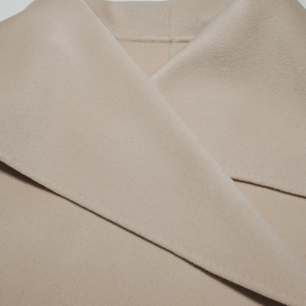 Autumn Winter Women's Trench Coat Slim Fit with Belt Solid Color Long Sleeve Woolen Overcoat Casual Outerwear