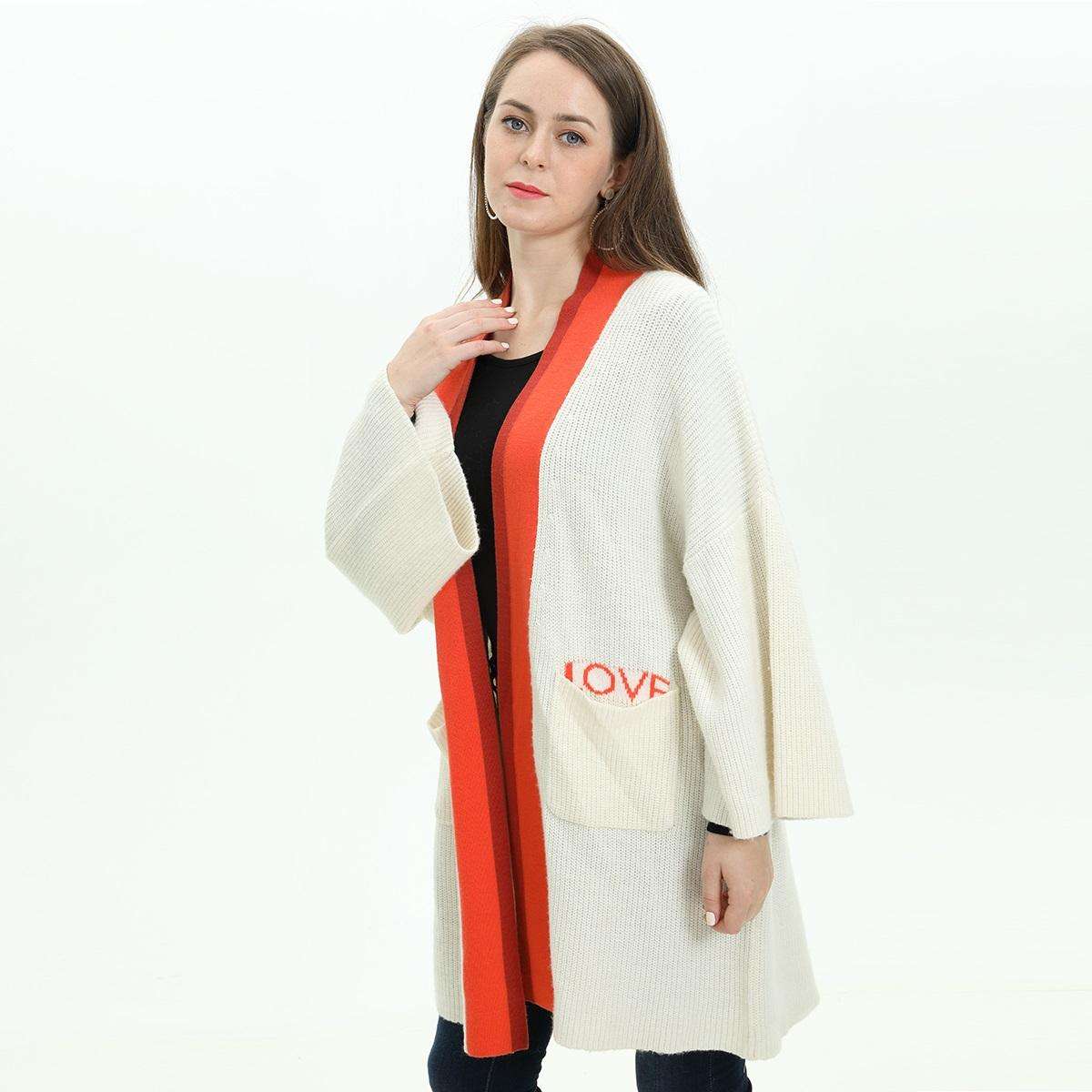 Custom Women Sweater Fashion Women Pocket Cardigans for Ladies Knit Long Cardigan Casual Sweater Women