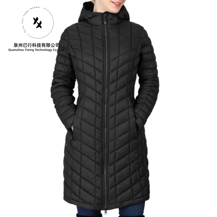 Women Autumn Winter Long Hooded Parka Jacket Cotton Padded Jacket