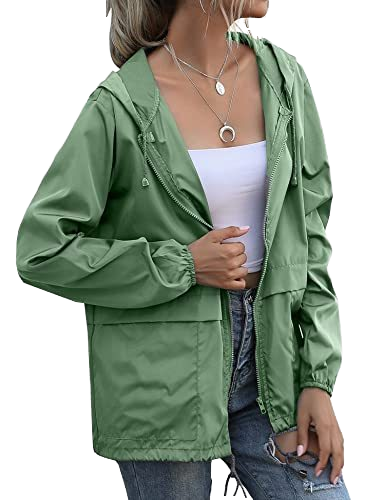 High Quality Lightweight Polyester Women's Raincoat Waterproof Windbreaker Hooded Jacket Travel Packable Outdoor Rainwear Custom