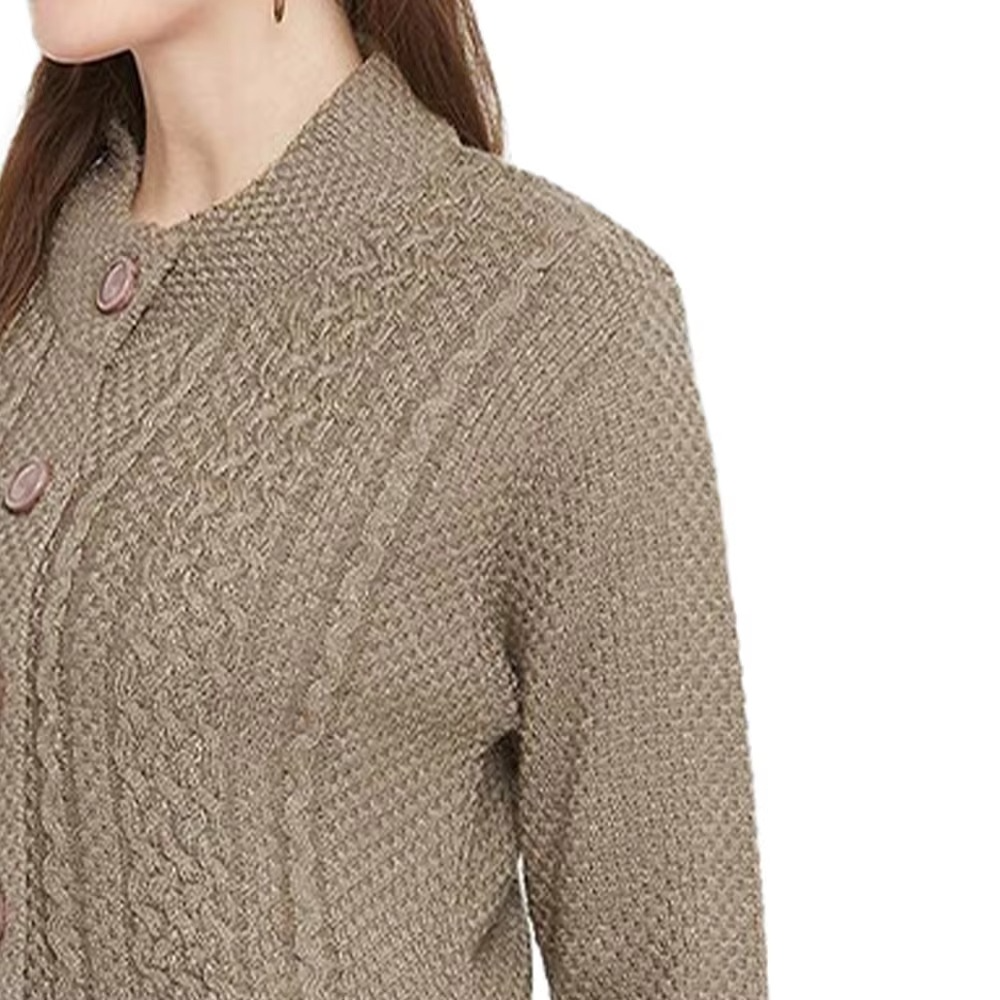 Ladies High Quality Knitted Cardigan Sweaters for Adults Casual Solid Color Hand Knitted Women Cardigan Sweaters Regular