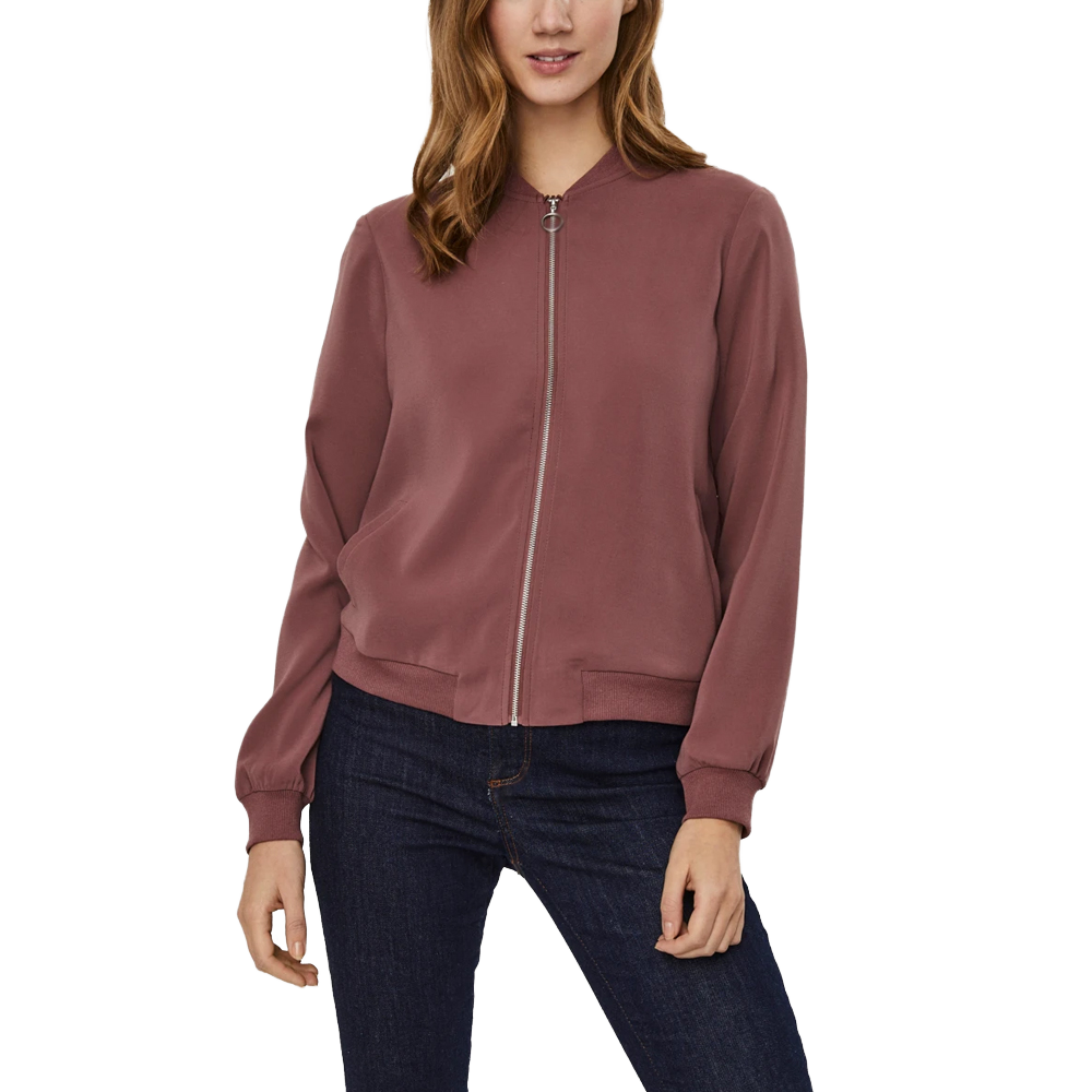 Women's Customized XL Size New Fashion Long Sleeve Zipper Bomber Jacket Solid Breathable Stand Collar Autumn/Winter Outerwear
