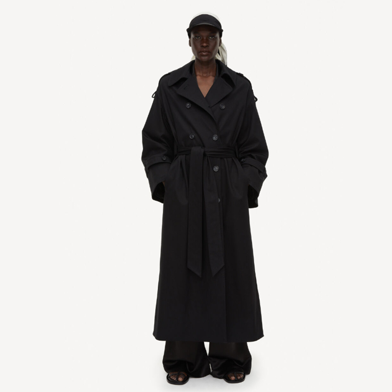 Plus Size Long Jacket for Women Windbreaker Double Breasted Overcoat Custom Women'S Trench Coat