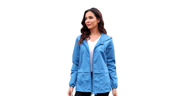 High Quality Lightweight Polyester Women's Raincoat Waterproof Windbreaker Hooded Jacket Travel Packable Outdoor Rainwear Custom
